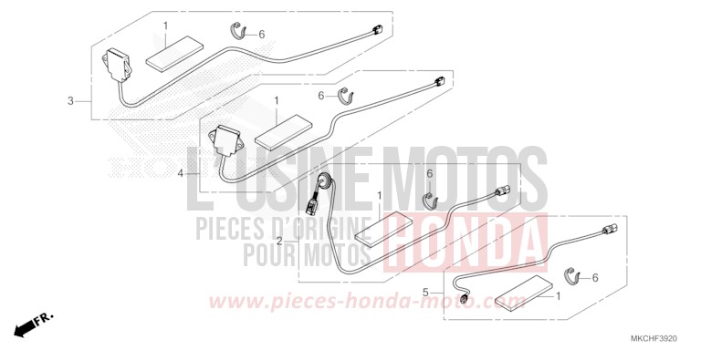ANTENNA ASSEMBLY/CORD SET for Gold Wing CANDY ARDENT RED (R367B) from 2021